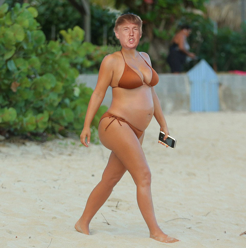 Donald Trump as pregnant Kim Kardashian